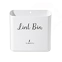 SUBEKYU Magnetic Lint Bin for Laundry Room, Small Waste Bin or Laundry Storage Container for Hanging on Dryer/Washer/Wall, 0.85 Gallon, White