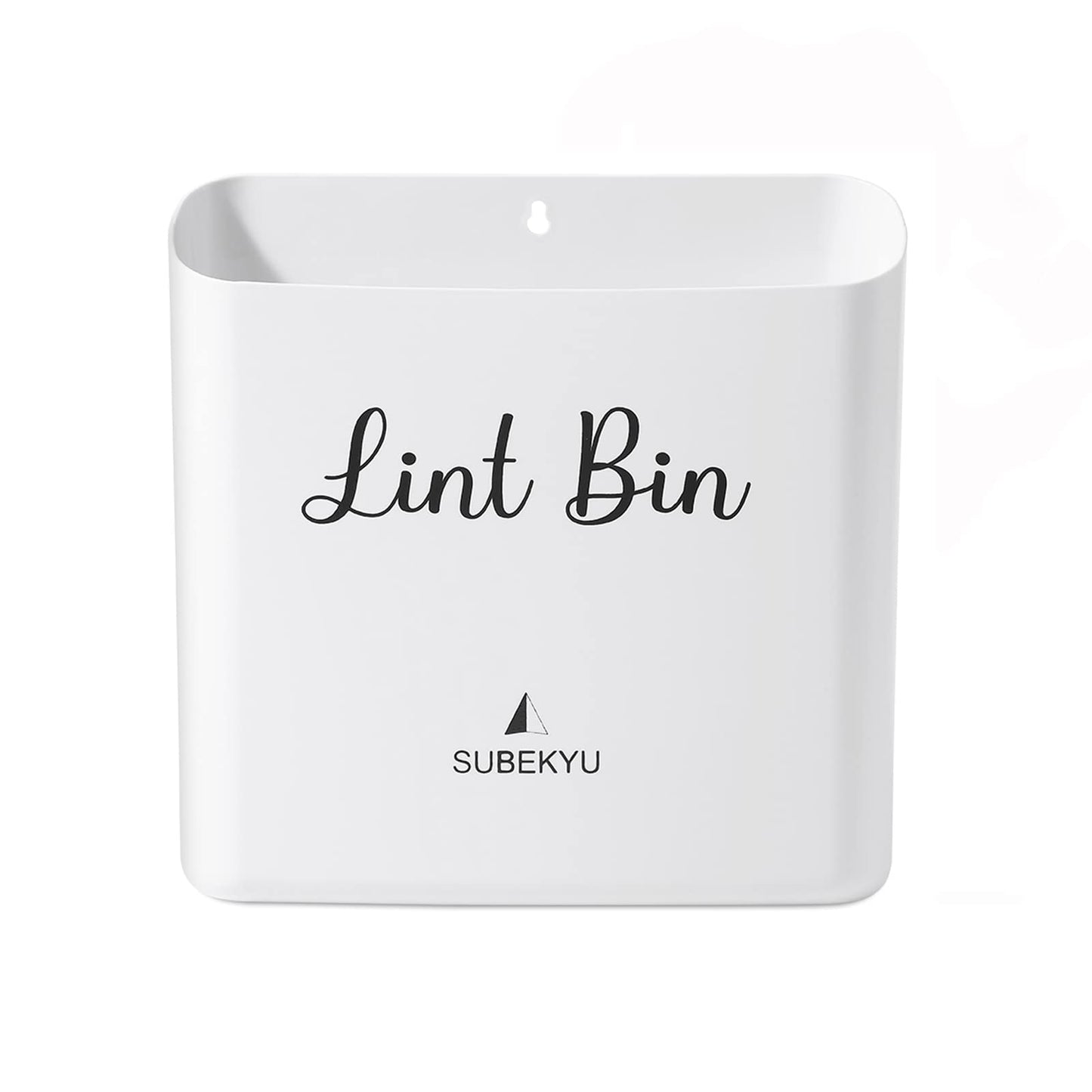SUBEKYU Magnetic Lint Bin for Laundry Room, Small Waste Bin or Laundry Storage Container for Hanging on Dryer/Washer/Wall, 0.85 Gallon, White