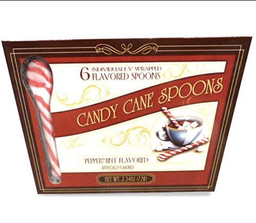 Candy Cane Peppermint Spoons-Individually Wrapped Spoons-Gifts, Stocking Stuffers (2 Boxes of 6)
