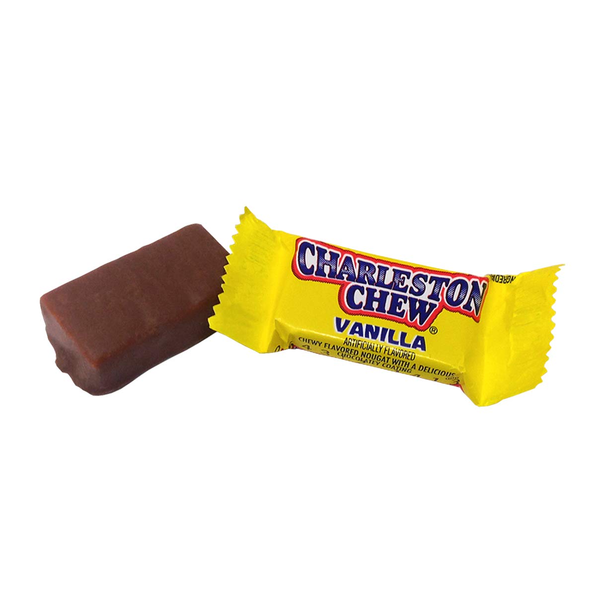 Charleston Chew Chocolate Coated Chewy Nougat Bars - Peanut Free, Gluten Free - Individually Wrapped Old Fashioned Chocolate Candy - Vanilla, .25 Oz