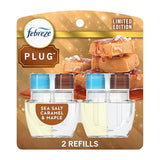 Febreze Plug In Air Freshener, Odor-Fighting Scented Oil Refill, Sea Salt Caramel & Maple, 2 Refill