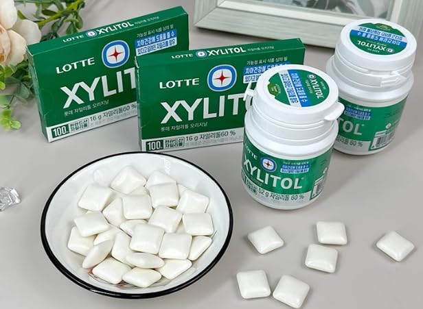 Korean Xylitol Chewing Gum?Intense Cool Mint Flavor for Fresh Breath, Perfect for Driving, Office & Casual Use, Imported Sugar-Free Gum, Long-Lasting