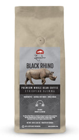 Whole Bean Coffee Black Rhino Ethiopian Djimma 3/4 lb 340 grams