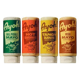 Ayoh Foods, Mayo Gone Wild, Made by Molly Baz - Easy to Squeeze, Perfect for; Sandwiches, Burgers, Fries, Nuggets, Wraps & Dips (4 Pack, Flavors Pack)