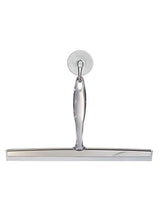 iDesign Zia Metal and Plastic Bathroom Squeegee for Shower, Glass Doors, Floors, Mirrors, with Suction Hook Holder , 12 Inches, Clear and Stainless