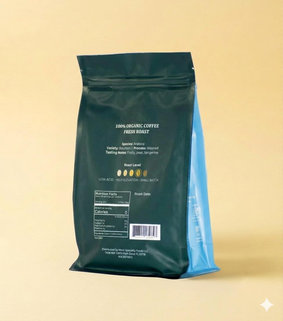 Mont Coffee Ecuador Single Origin Pichincha - 100% Arabica Whole Bean Coffee, Terrazas del Pisque Farm, Middle of the World Volcanic Terroir, Medium