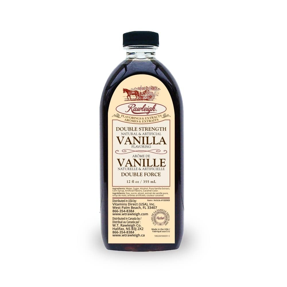 Double Strength Vanilla Flavoring - 2X Concentrated Vanilla from Pure Bourbon Madagascar Beans | Rich Baking Flavor, Use Less | 12 fl oz Value Size |