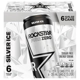 Rock Star Energy Drinks, Sugar Free Silver Ice, 12 Fl Oz, 6 Pack