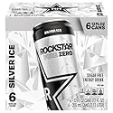 Rock Star Energy Drinks, Sugar Free Silver Ice, 12 Fl Oz, 6 Pack