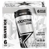 Rock Star Energy Drinks, Sugar Free Silver Ice, 12 Fl Oz, 6 Pack
