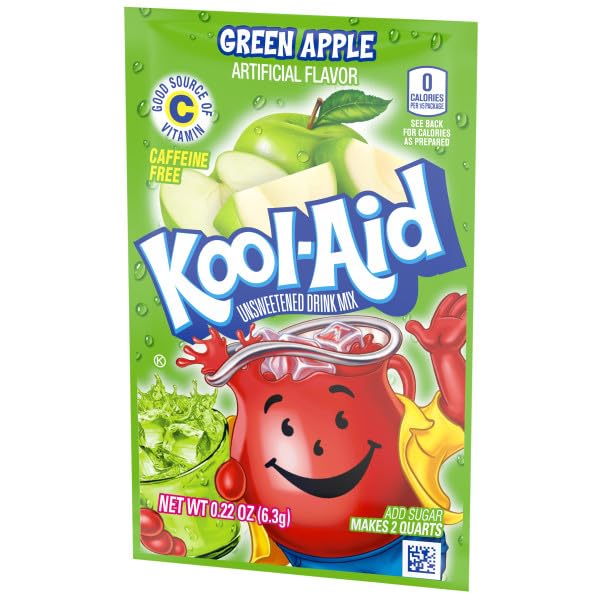 Kool-Aid Green Apple Flavored Unsweetened Caffeine Free Powdered Drink Mix (0.22 oz Packet)