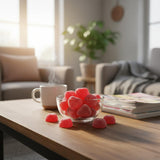 Valentine Heart Jelly Candy 8oz Soft Chewy Heart-Shaped Treats, Cherry & Cinnamon (Cherry Jelly Hearts)
