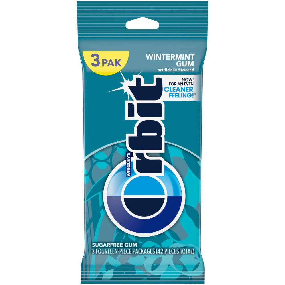 ORBIT Wintermint Sugar Free Chewing Gum, 3 Packs of 14-Pieces (42 Total Pieces)