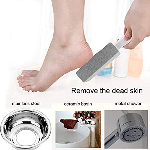 Pumice Cleaning Stone with Handle - Sturdy, High Density, Rust Grill Griddle Cleaner for Kitchen/Bath/Pool/Spa/Household Cleaning (3 pack)