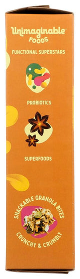 Chickpea Granola Gentle Pecan, Organic Grain Free Granola + Probiotics, Breakfast Snack, Nuts & Seeds, Plant Based Protein + Fiber, Gluten Free