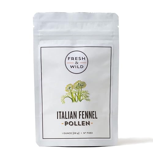 Fresh & Wild | Wild Italian Fennel Pollen | Vegan, Gluten-Free | Great with Rice, Pasta, Risotto, Marinades, Meat & Fish, or Even Sauces | 1 oz |
