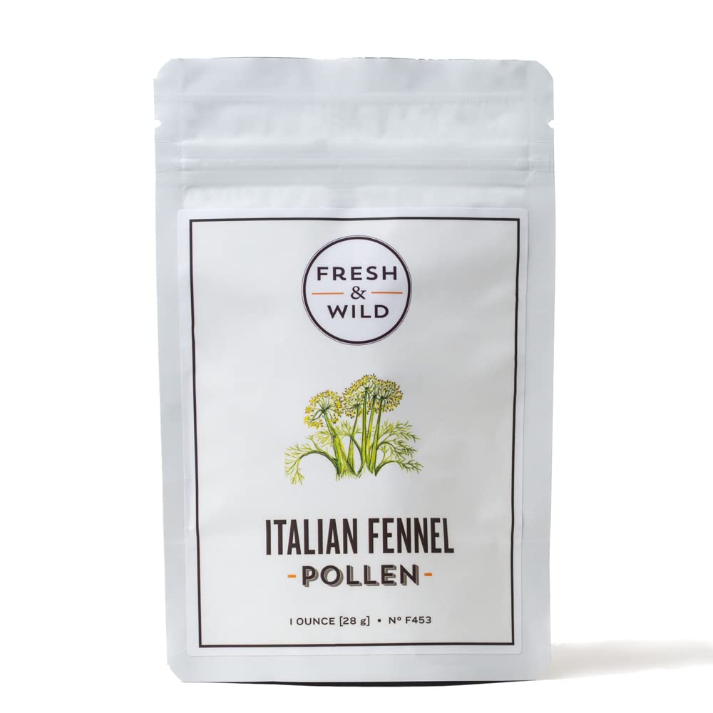 Fresh & Wild | Wild Italian Fennel Pollen | Vegan, Gluten-Free | Great with Rice, Pasta, Risotto, Marinades, Meat & Fish, or Even Sauces | 1 oz |