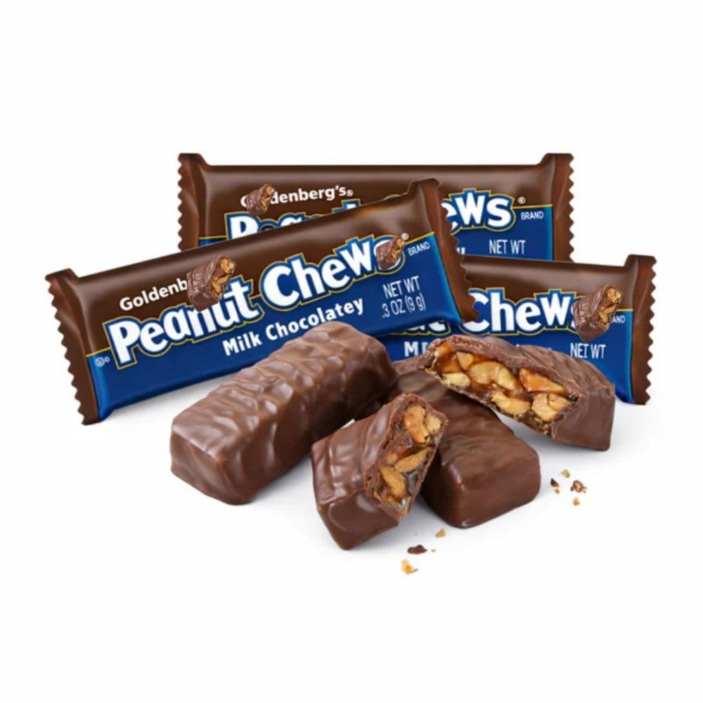 Milk Chocolate Peanut Chew Mini Candy Individually Wrapped Bulk Bag - 5 lb (Approx. 225 pieces)