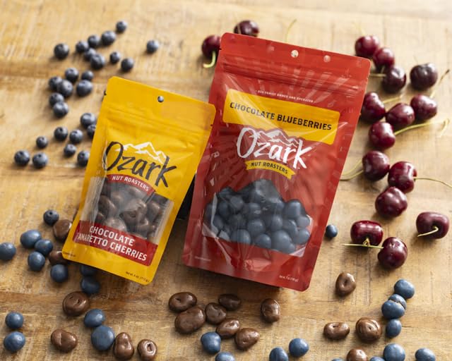 OZARK NUT ROASTERS, Chocolate Amaretto Cherries, Chocolate-Flavored Cherry Snacks, World-Class Gourmet Milk Chocolate Coated Cherries, Resealable Pack