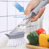 Pot Brush Magic Kitchen Automatic Liquid Washing Brush, Multifunctional Dish Brush, Household Long Handle Oil Brush, Hydraulic Pot Brush