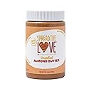 Spread The Love UNSALTED Almond Butter, 16 Ounce (All Natural, Vegan, Gluten-free, Creamy, No added salt, No added sugar, No palm fruit oil, Not