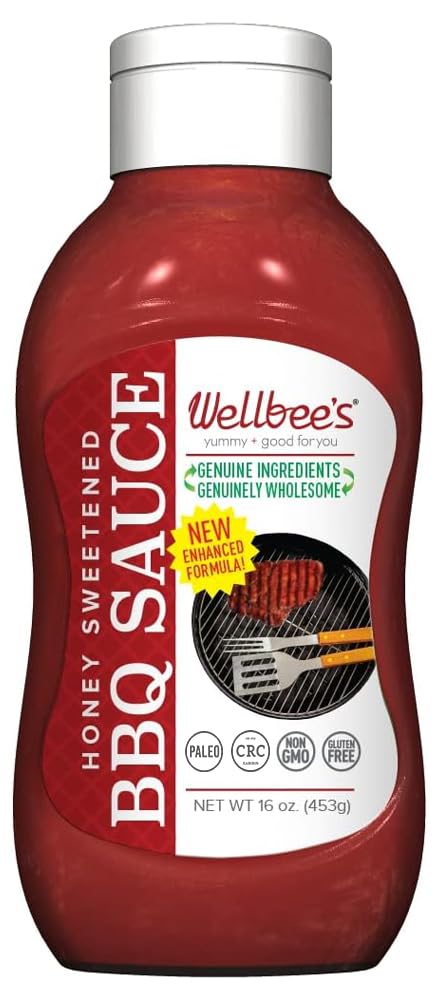 Wellbee's Honey BBQ Sauce - All Natural - 16 oz - Made w/Real Honey - Paleo Friendly And SCD Approved - Preservative Free, Refined Sugar-Free