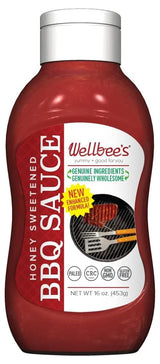 Wellbee's Honey BBQ Sauce - All Natural - 16 oz - Made w/Real Honey - Paleo Friendly And SCD Approved - Preservative Free, Refined Sugar-Free