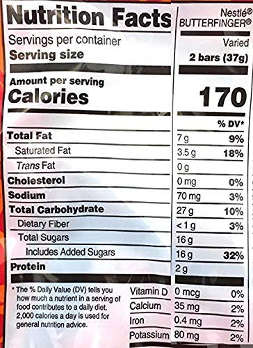 Butterfingers Candy, Butterfinger Snack Size Chocolate Bars, (Bag of 2 Pounds)