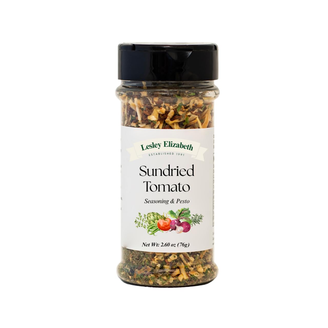Lesley Elizabeth Sundried Tomato Seasoning & Pesto - Gourmet Italian Herb & Tomato Blend for Pasta, Chicken, Vegetables & Sandwiches | All-Purpose