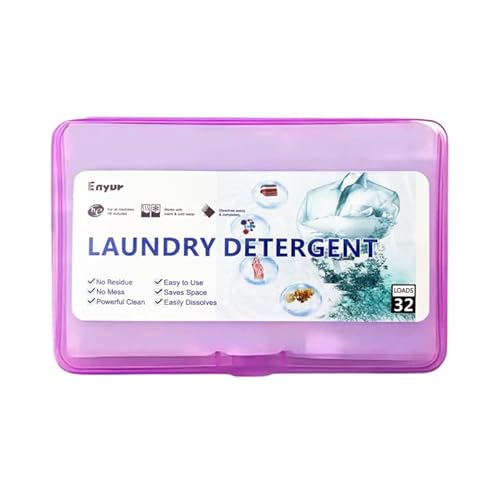 Enyur Laundry Detergent Sheets | Ultra-Portable | Travel Size | 32 Loads, 5-Second Dissolve | TSA-Approved & Eco-Friendly | 2X Stain Removal Tech |
