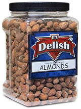 Roasted Salted Almonds by It’s Delish - 2.5 lbs Jumbo Reusable Container (Jar) - Kosher Snacking Almond Nuts with Sea Salt