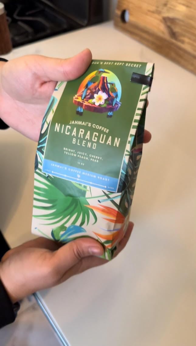JAHMAI'S COFFEE Jahmai’s Coffee Company: Premium Nicaraguan Medium Roast Caturra Whole Bean - Gourmet Quality, Unmatched Flavor and Aroma for Coffee