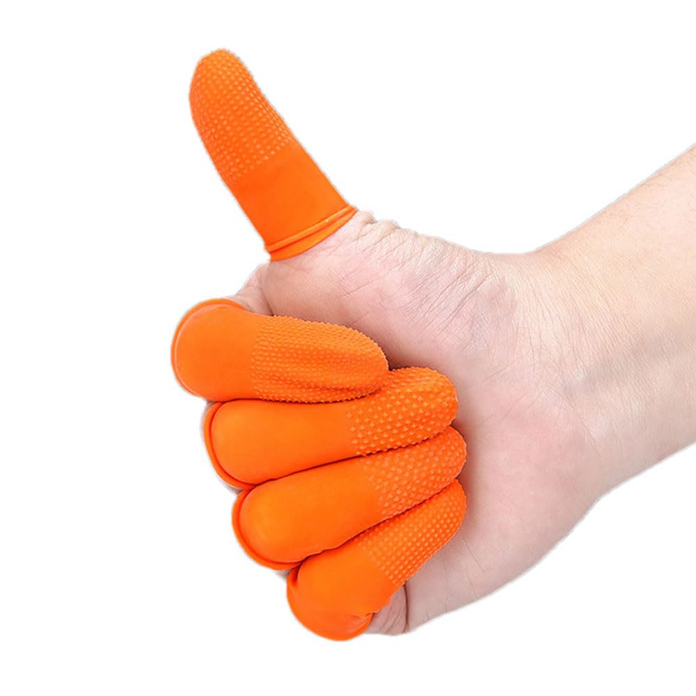 JuxLux 50 Pack Jewelry Making Finger Cots Reusable Finger Cot Anti-Static Finger Glove Protector Non-Slip Jewelry Polisher Finger Protective Cover