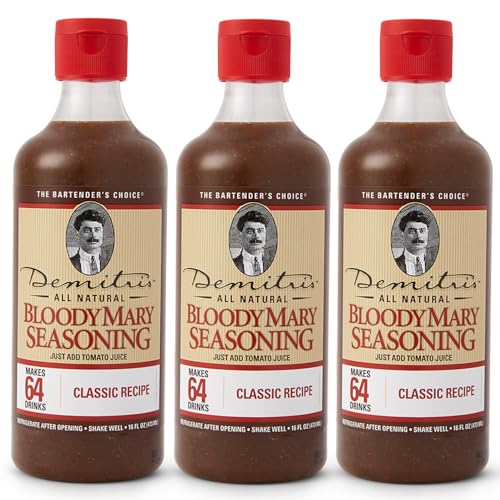Demitri's Bloody Mary Seasoning Classic Recipe - Bloody Mary Mix - Concentrated Drink Mixer - Bold Rich Flavor - Perfect for Home Brunch Parties