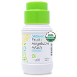 Rain Organic Fruit and Vegetable Wash All Natural Veggie Produce Cleaner for Safe Clean Eating, Baby Essential Eco Friendly Concentrated Strength
