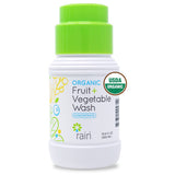 Rain Organic Fruit and Vegetable Wash All Natural Veggie Produce Cleaner for Safe Clean Eating, Baby Essential Eco Friendly Concentrated Strength