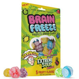 Brain Freeze by Warheads Mixed Fruit Dried Candy | Freeze Dried Candy with Warheads Extreme Sour Crunch | Mouth-Puckering Flavor | Fun Snack & Party