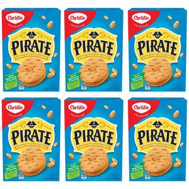 Christie Pirate Oatmeal Peanut Butter Cookies, 300g/10.6oz, 6-Pack, Imported from Canada