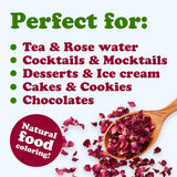 Food to Live Rose Petals, 4 Ounces - Culinary Dried Edible Rose Flowers for Tea, Baking, Making Rose Water and Desserts. Vegan, Kosher, Bulk