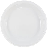 JAM PAPER Round Plastic Party Plates - Small - 7 inch - White - 200/Box