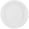 JAM PAPER Round Plastic Party Plates - Small - 7 inch - White - 200/Box