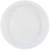 JAM PAPER Round Plastic Party Plates - Small - 7 inch - White - 200/Box