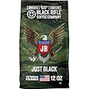 Black Rifle Coffee Company Just Black, 12oz Bag, Ground Coffee Medium Roast - Roasted Blend Made from Arabica Beans - Colombian & Brazilian Beans