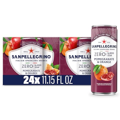 Sanpellegrino Zero Grams Added Sugar Pomegranate & Orange Italian Sparkling Drink, 24 Pack Of 11.15 Fl Oz Cans, Sanpellegrino Italian Sparkling