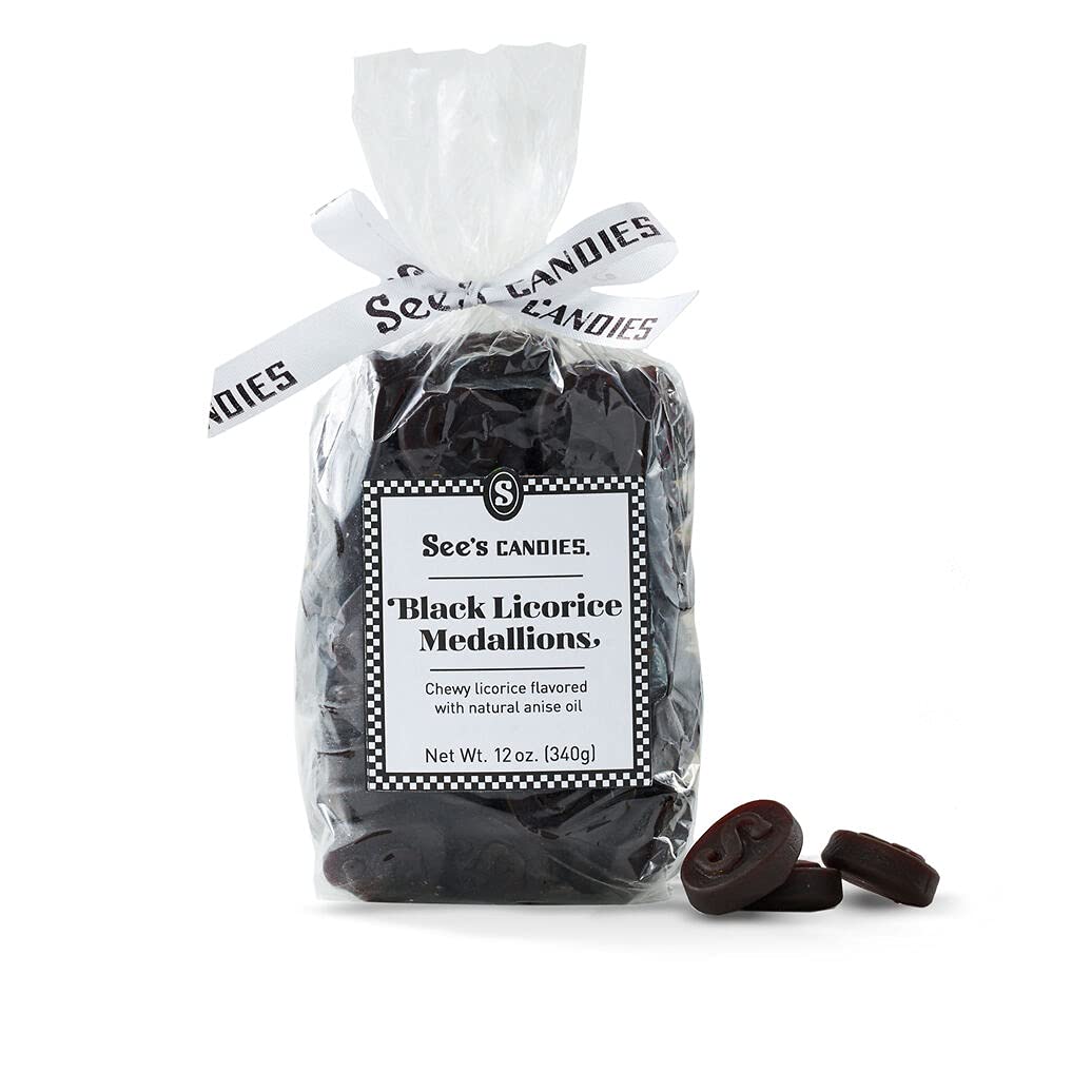See's Candies 12 oz Black Licorice Medallions