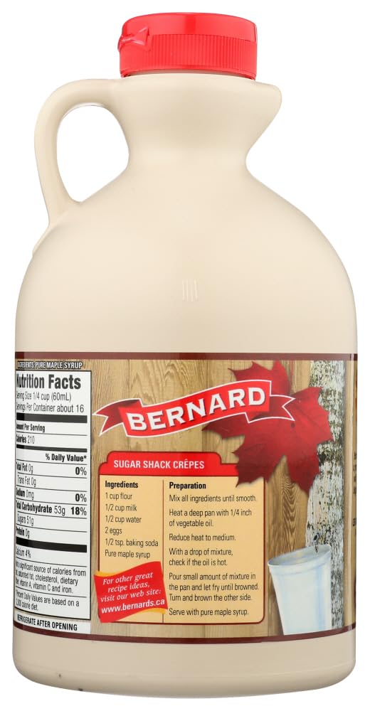 BERNARD - Pure Maple Syrup, Grade A Very Dark, Strong Taste, 3x32oz