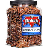 Honey Roasted Pecans by It's Delish, 1.15 LBS Reusable Jumbo Container | Gourmet Pecan Nuts in Honey Sugar Coating, Sweet & Heart Healthy Salted Nut