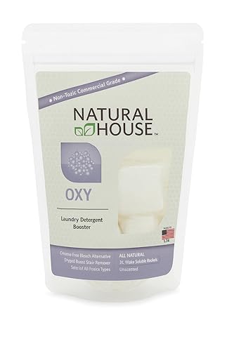 Natural House Oxy Boost - Plant-Based Oxygen Whitener & Stain Remover Pods - Color Safe - Fragrance Free - 4 Count Trial Pack