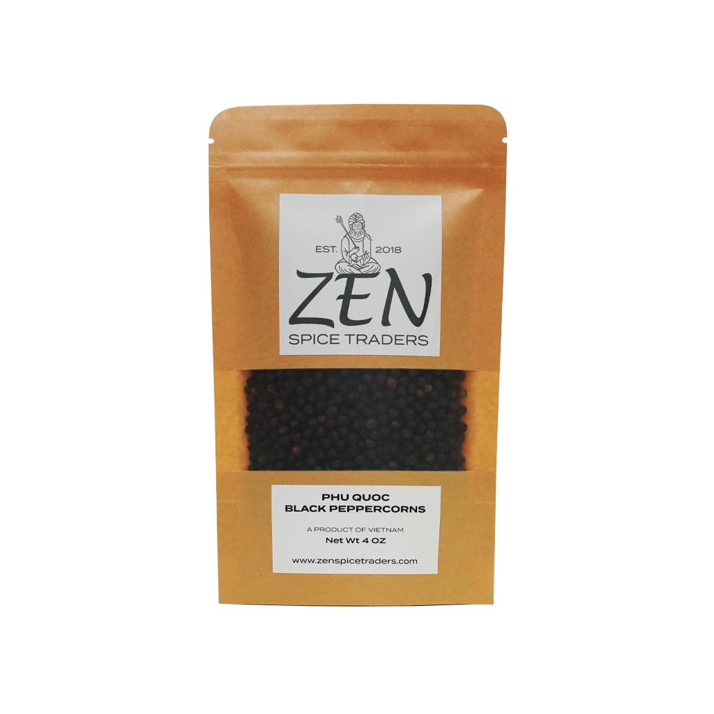 Phú Quoc Organic Black Peppercorns | Zen Spice Traders | 16 Ounce Pack of 1