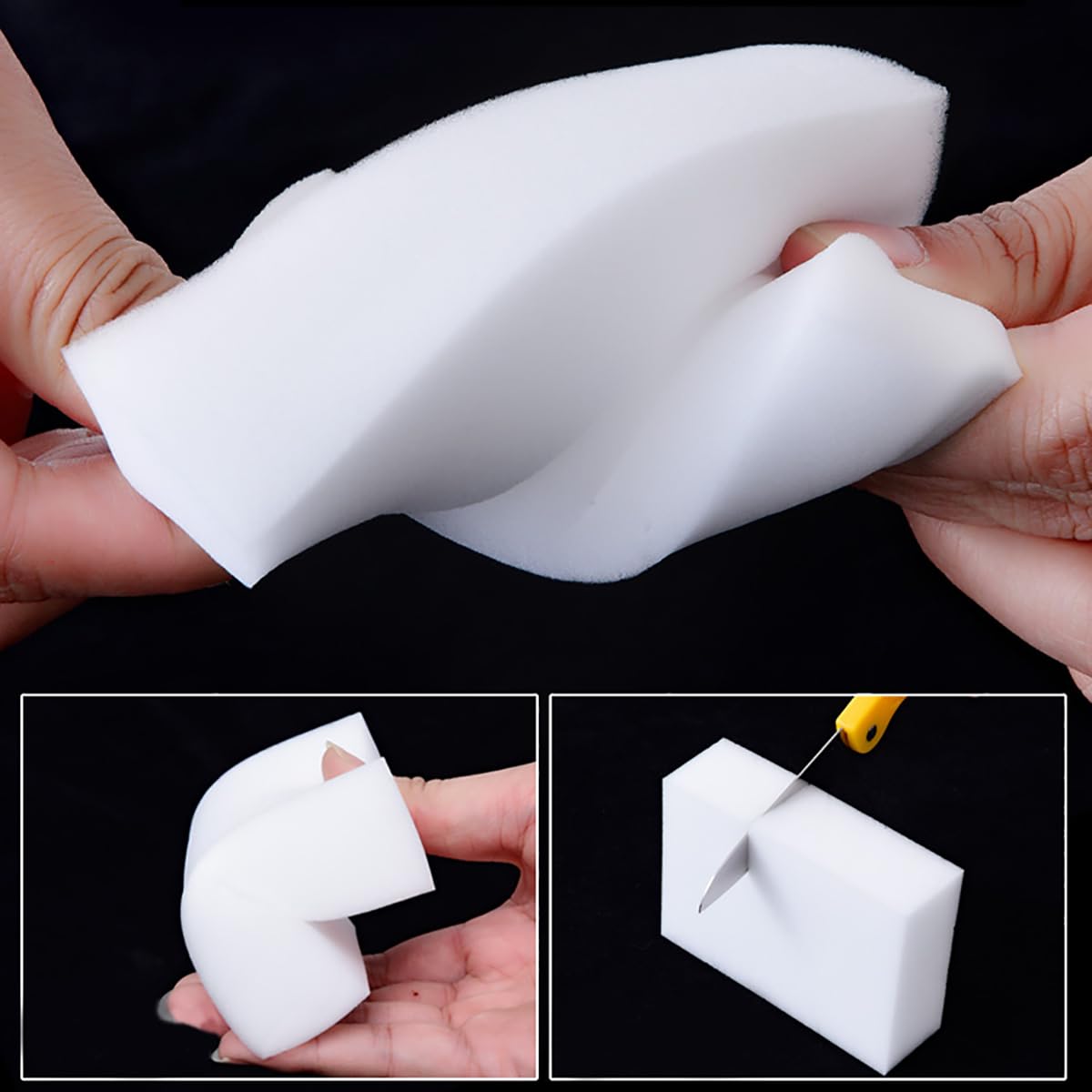 100 Pack Magic Cleaning Eraser Sponges, Multi-Purpose White Melamine Foam Blocks